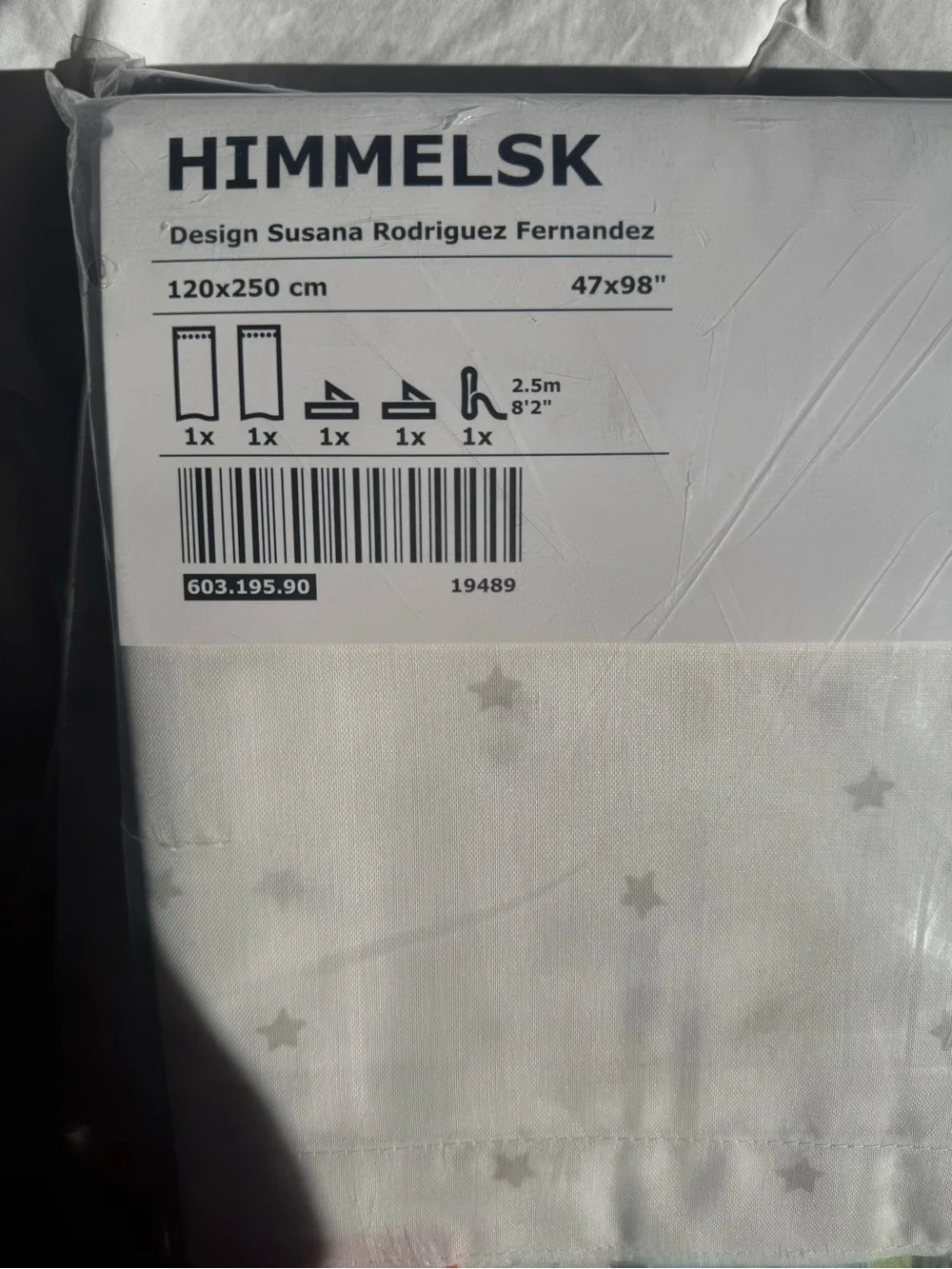 IKEA Curtain Panel with Colorful Tabs - White